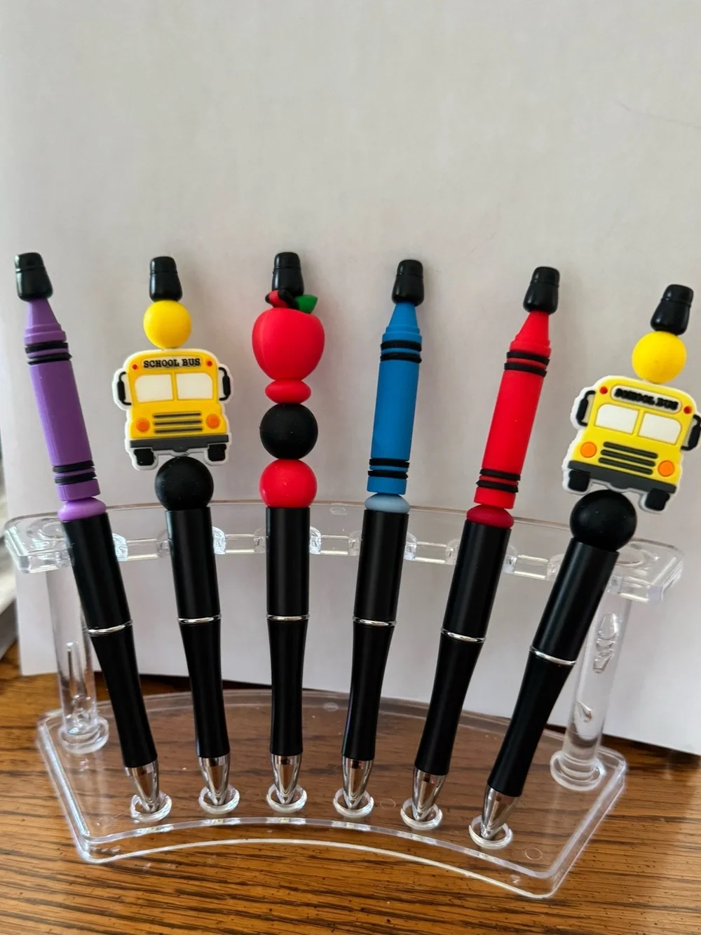 Pens School Teacher Apple Bus- Set of 12